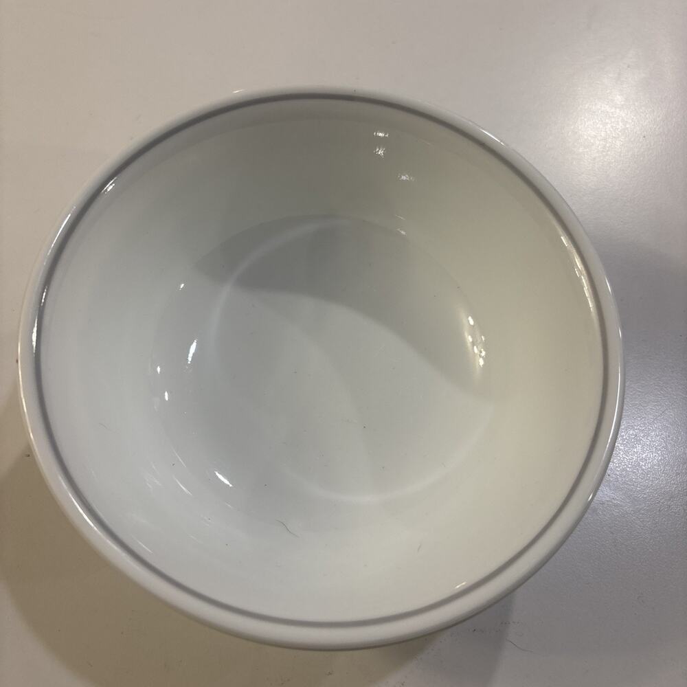 Corelle Ribbon Bouquet Cereal Soup Salad Bowl Gray Band - set of 2